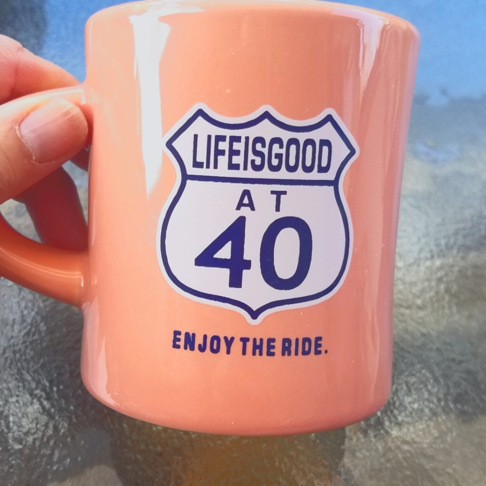Life Is Good at 40 mug